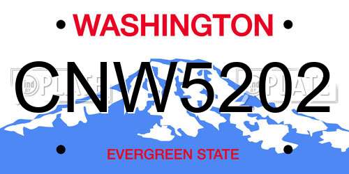 CNW5202 Washington License Plate
