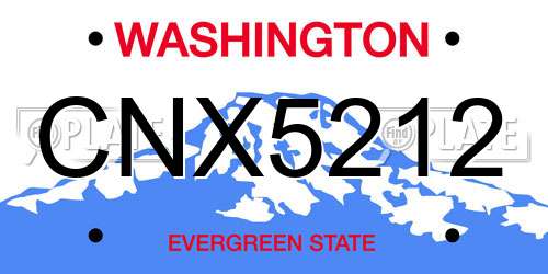 CNX5212 Washington License Plate