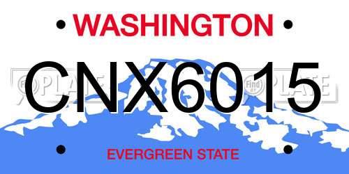 CNX6015 Washington License Plate