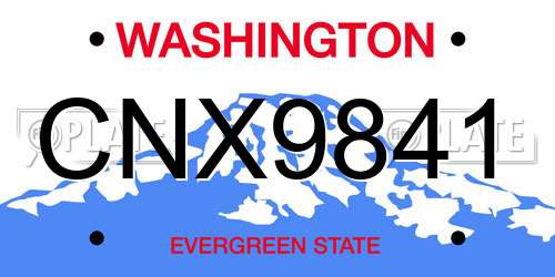 CNX9841 Washington License Plate
