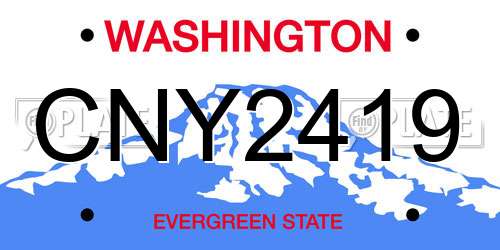 CNY2419 Washington License Plate