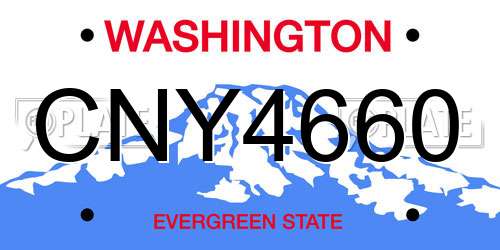 CNY4660 Washington License Plate