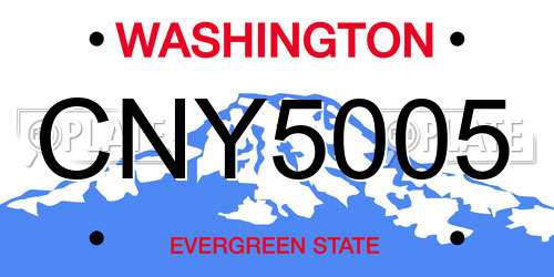 CNY5005 Washington License Plate