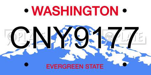 CNY9177 Washington License Plate