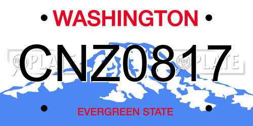 CNZ0817 Washington License Plate