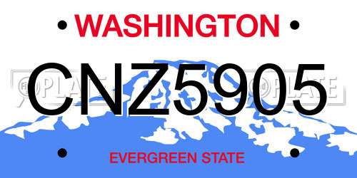 CNZ5905 Washington License Plate