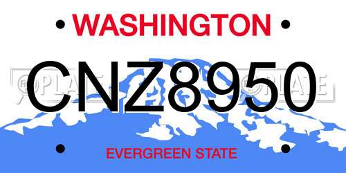 CNZ8950 Washington License Plate