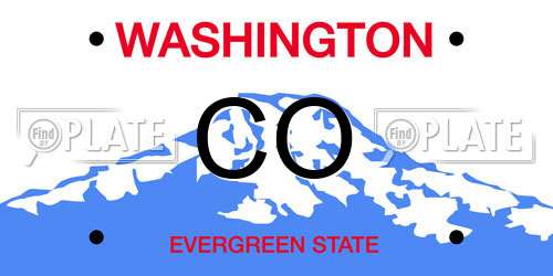 CO Washington License Plate