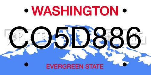 CO5D886 Washington License Plate