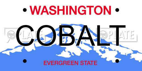 COBALT Washington License Plate