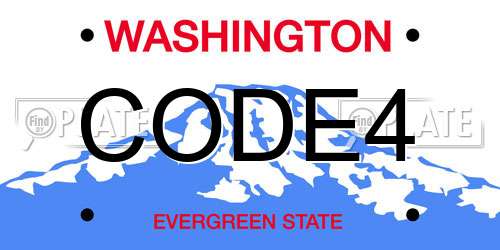 CODE4 Washington License Plate