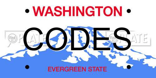 CODES Washington License Plate