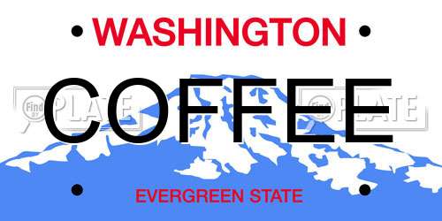 COFFEE Washington License Plate