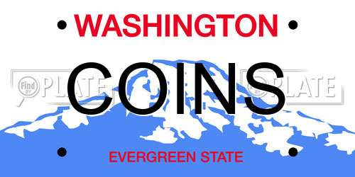 COINS Washington License Plate