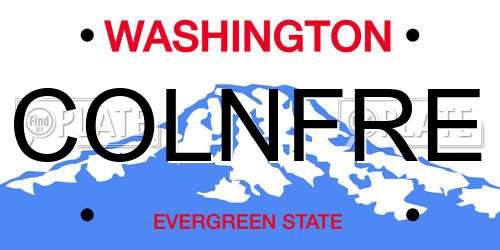 COLNFRE Washington License Plate