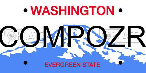 COMPOZR Washington License Plate