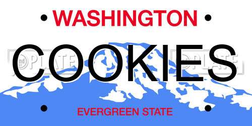 COOKIES Washington License Plate