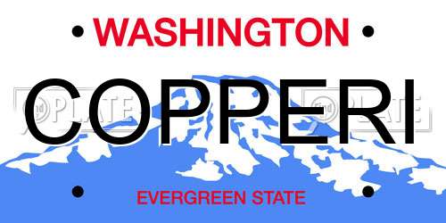 COPPERI Washington License Plate