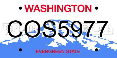 COS5977 Washington License Plate