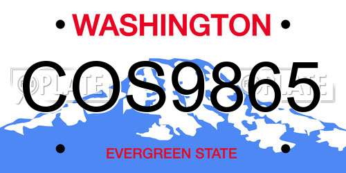 COS9865 Washington License Plate