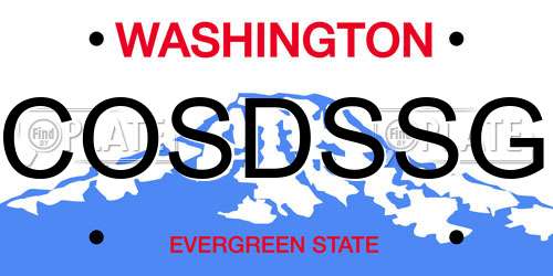 COSDSSG Washington License Plate