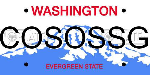 COSOSSG Washington License Plate