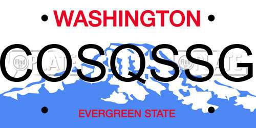 COSQSSG Washington License Plate