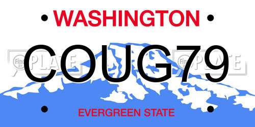 COUG79 Washington License Plate