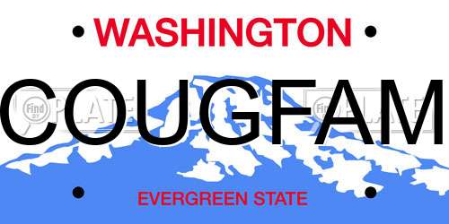 COUGFAM Washington License Plate