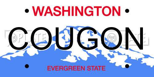 COUGON Washington License Plate