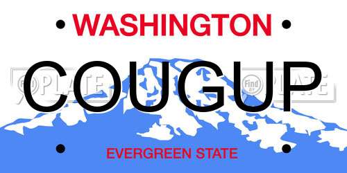COUGUP Washington License Plate