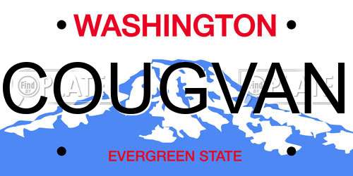 COUGVAN Washington License Plate