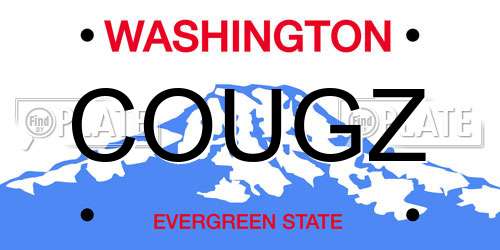 COUGZ Washington License Plate