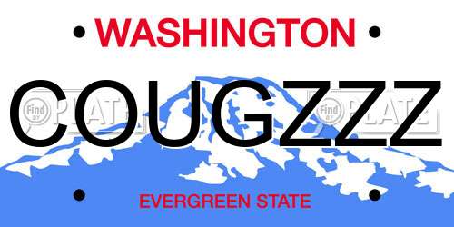 COUGZZZ Washington License Plate