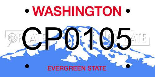 CP0105 Washington License Plate