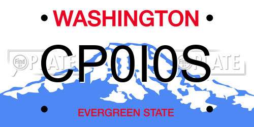 CP0I0S Washington License Plate
