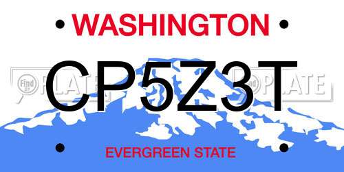 CP5Z3T Washington License Plate
