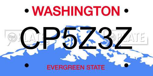 CP5Z3Z Washington License Plate