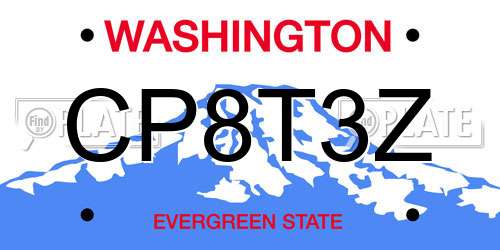 CP8T3Z Washington License Plate