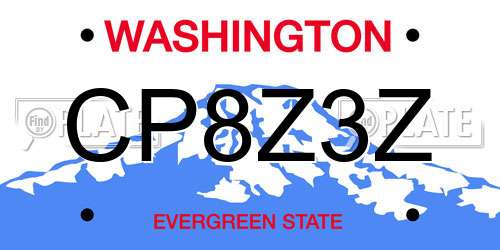 CP8Z3Z Washington License Plate