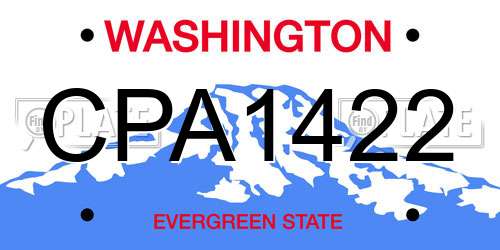 CPA1422 Washington License Plate