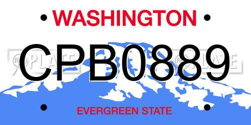 CPB0889 Washington License Plate
