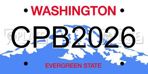 CPB2026 Washington License Plate