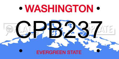 CPB237 Washington License Plate