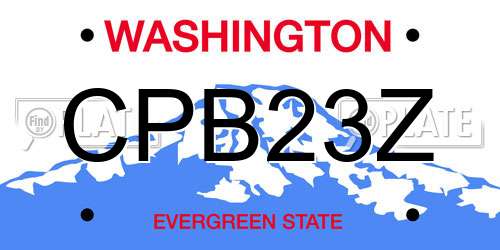 CPB23Z Washington License Plate