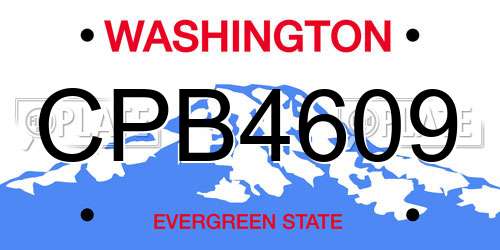 CPB4609 Washington License Plate