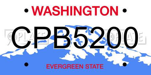 CPB5200 Washington License Plate