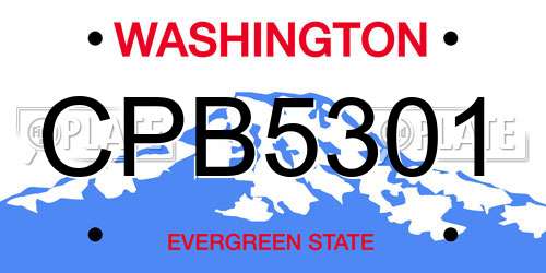 CPB5301 Washington License Plate