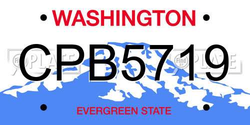 CPB5719 Washington License Plate