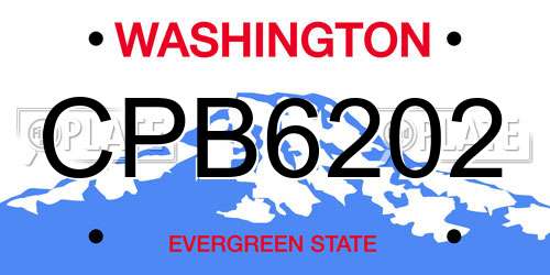 CPB6202 Washington License Plate